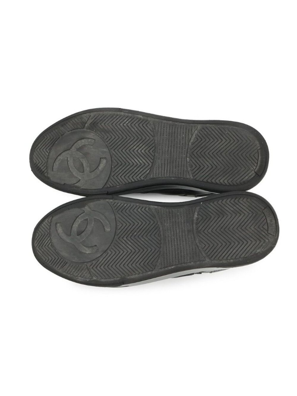 Chanel Sneakers CC Logo 38 Calfskin Shoes Black - Picture 4 of 10